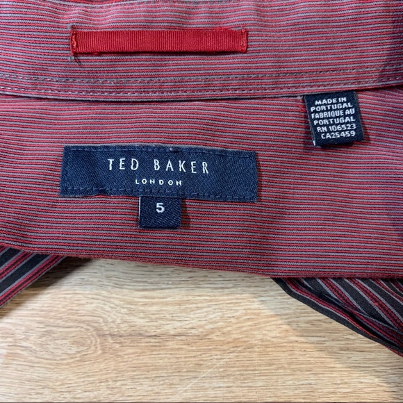 Ted Baker London Dress Shirt 5 42 Pinstripe Stripe - Picture 7 of 8